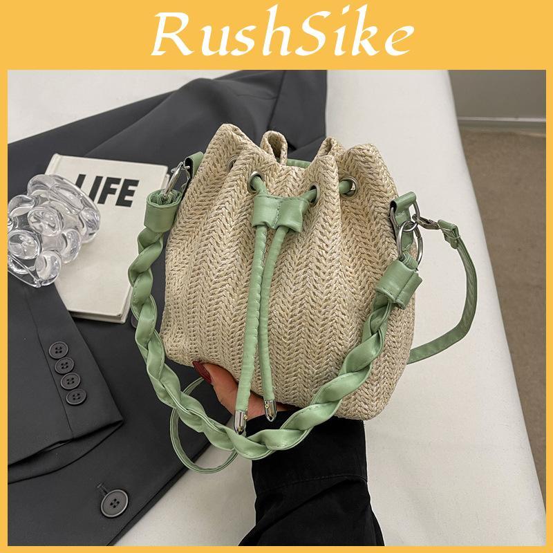 Small Woven Water Bucket Bag With Drawstring Closure For Everyday Use