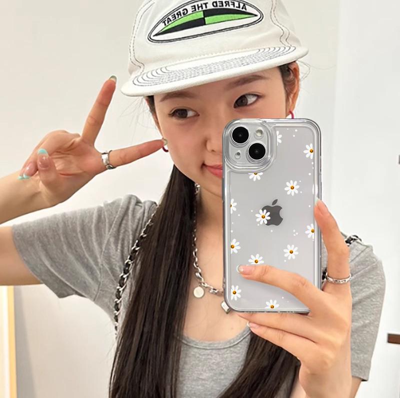 Fashion Flower Daisy Luxury For Samsung Galaxy S21 S25 S24 Ultra S22 FE S23 Plus A55 A56 5G A16 A35 Transparent Soft Clear Funda