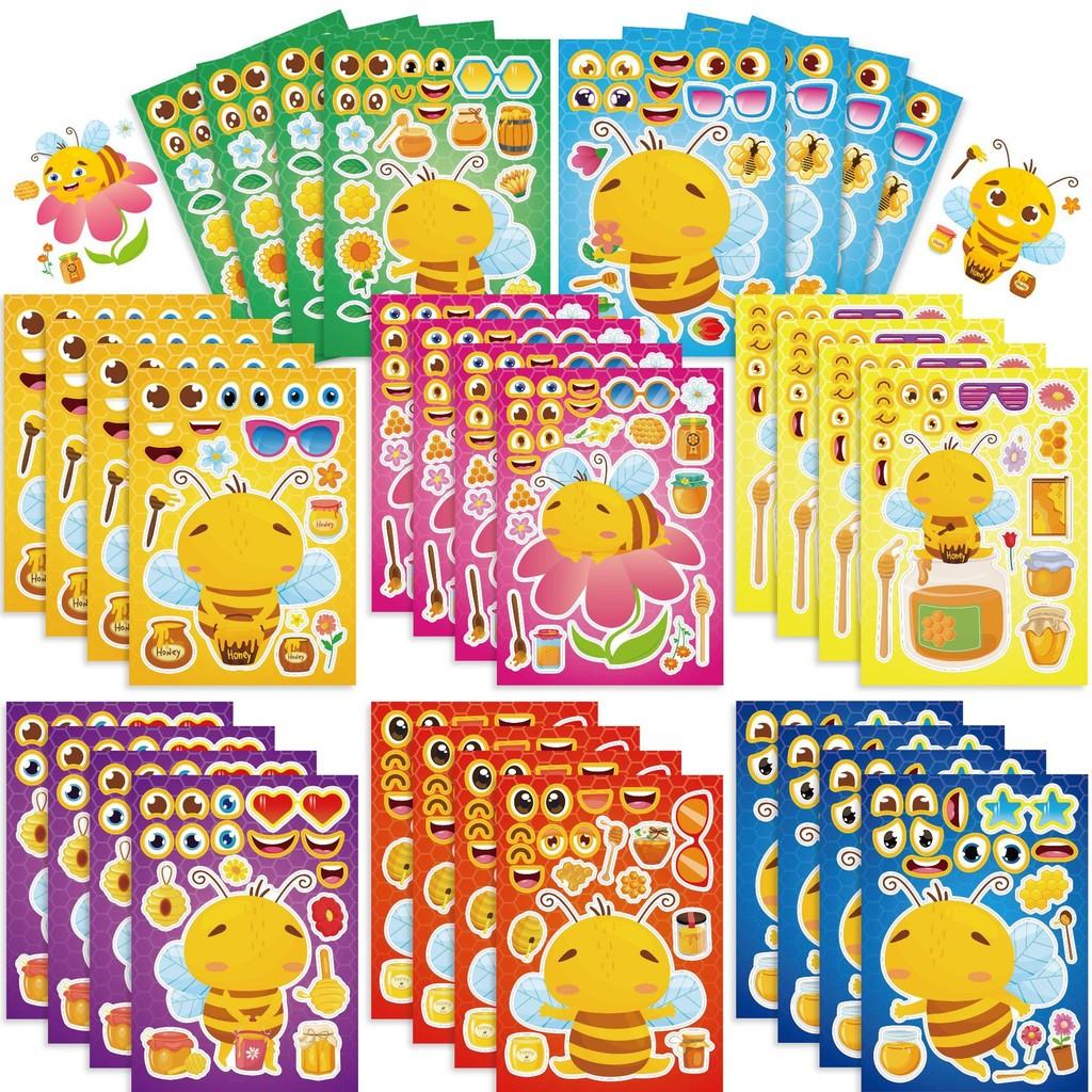 Interactive Educational Cartoon Bee Stickers For Kids Creative Diy Fun