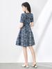 High-End Exquisite Crew Neck Embroidered Lace-Up Summer Dress