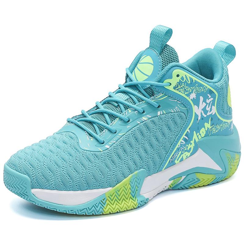 Basketballschuhe, Fly-Woven Sport- und Freizeitschuhe, große Größe, atmungsaktives Mesh, stoßdämpfende, rutschfeste und verschleißfeste Sneaker