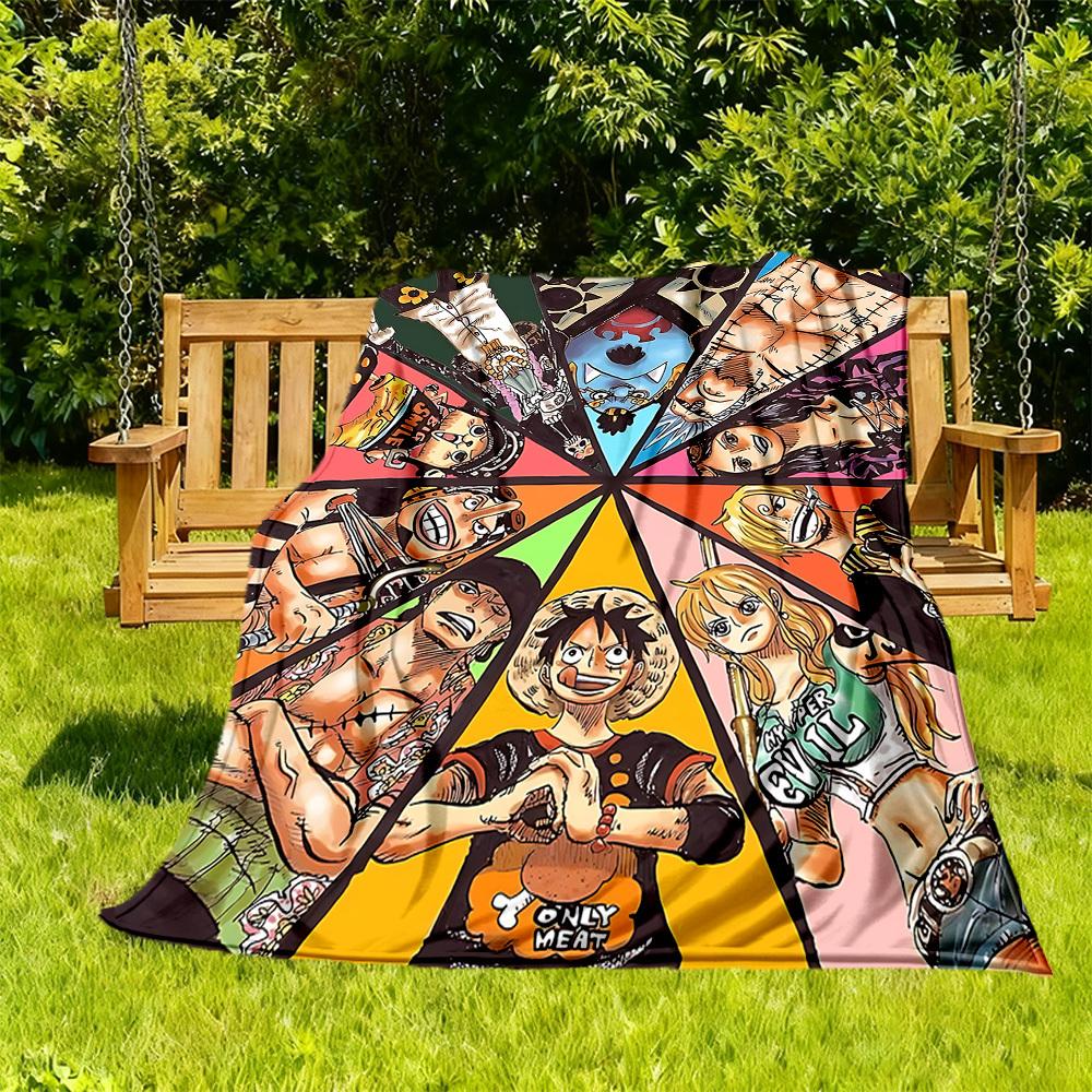1PC One Piece Characters Outdoor Blanket Lightweight Flannel, Soft & Warm, All-Season Use for Sofa, Outdoor, Camping, Living Room, Office83