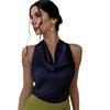 Women's Sexy Sleeveless Satin Shirt - Spring/Summer 2025 Collection
