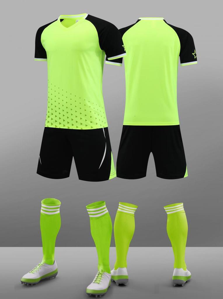 Same Football Uniform Set For Boys And Girls, Summer Short-Sleeved Training Uniform, Breathable And Quick-Drying Student Competition Training Uniform