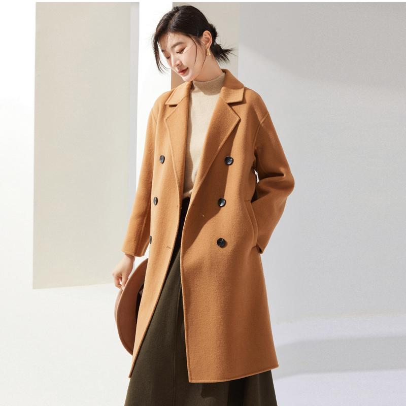 100% Wool Women Coat MODERN NEW SAGA Autumn Wool Long Coat Handmade Pea Coat Winter Warm Wool Long Jacket Overcoat