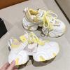 Fashion Women Platform Breathable Leather Shoes New Autumn Chunky Sneakers 7CM Wedge Hidden Heels Leisure Sports Casual Dad Shoes Woman
