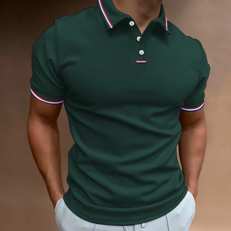 Summer 3D Digital Comfortable Men's Short Sleeve Casual Polo Shirts with Printing for Quick Drying Solid Color