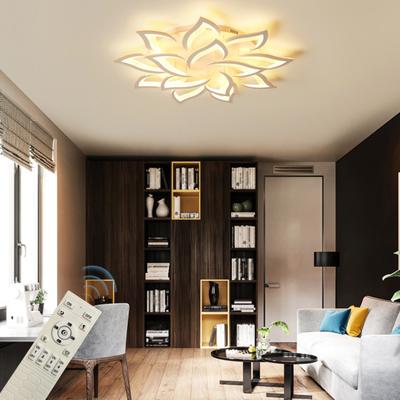 Dimmable Floral Ceiling Light Adjustable Light Color Lamp with Remote Control Modern