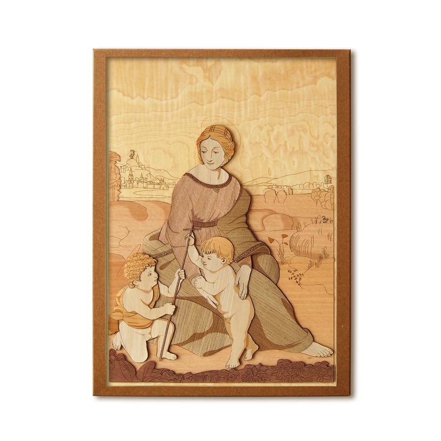 

KINOWA Madonna of Belvedere Woodcut Original Handmade Kit, Masterpiece by Raphael, Made in Japan