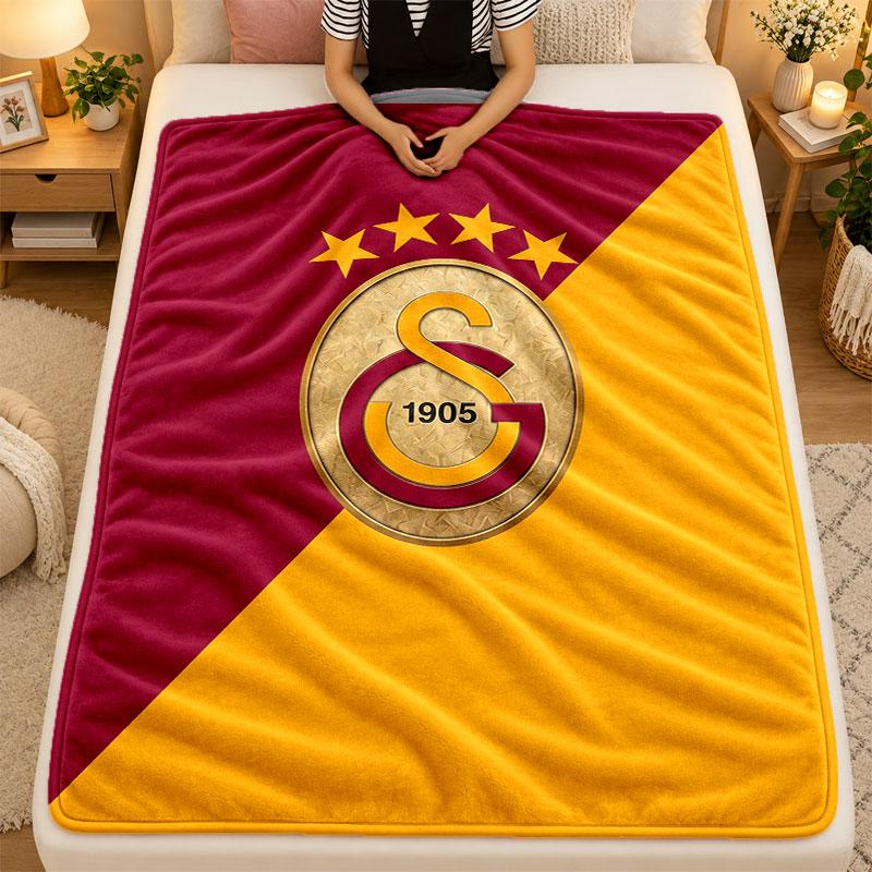 Flannel BlanketGalatasaray FC Warm Soft Throw Blanket for Indoor Sofa Bed Living Room Use