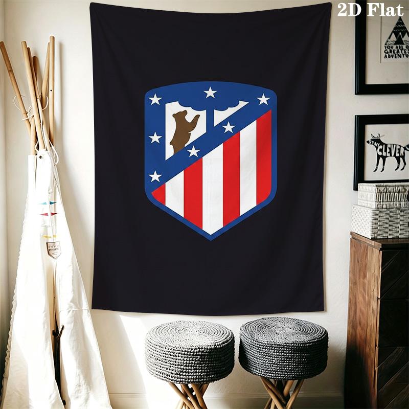 Atltico De Madrid Crest Wallpaper Bedding 1 Duvet Cover 2 Pillowcase Without Core Bedding Set Christmas Birthday Gift