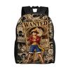 Ones Pieces Backpack Luffy Kawaii Backpacks Boy Girl Hiking Print High School Bags Colorful Rucksack