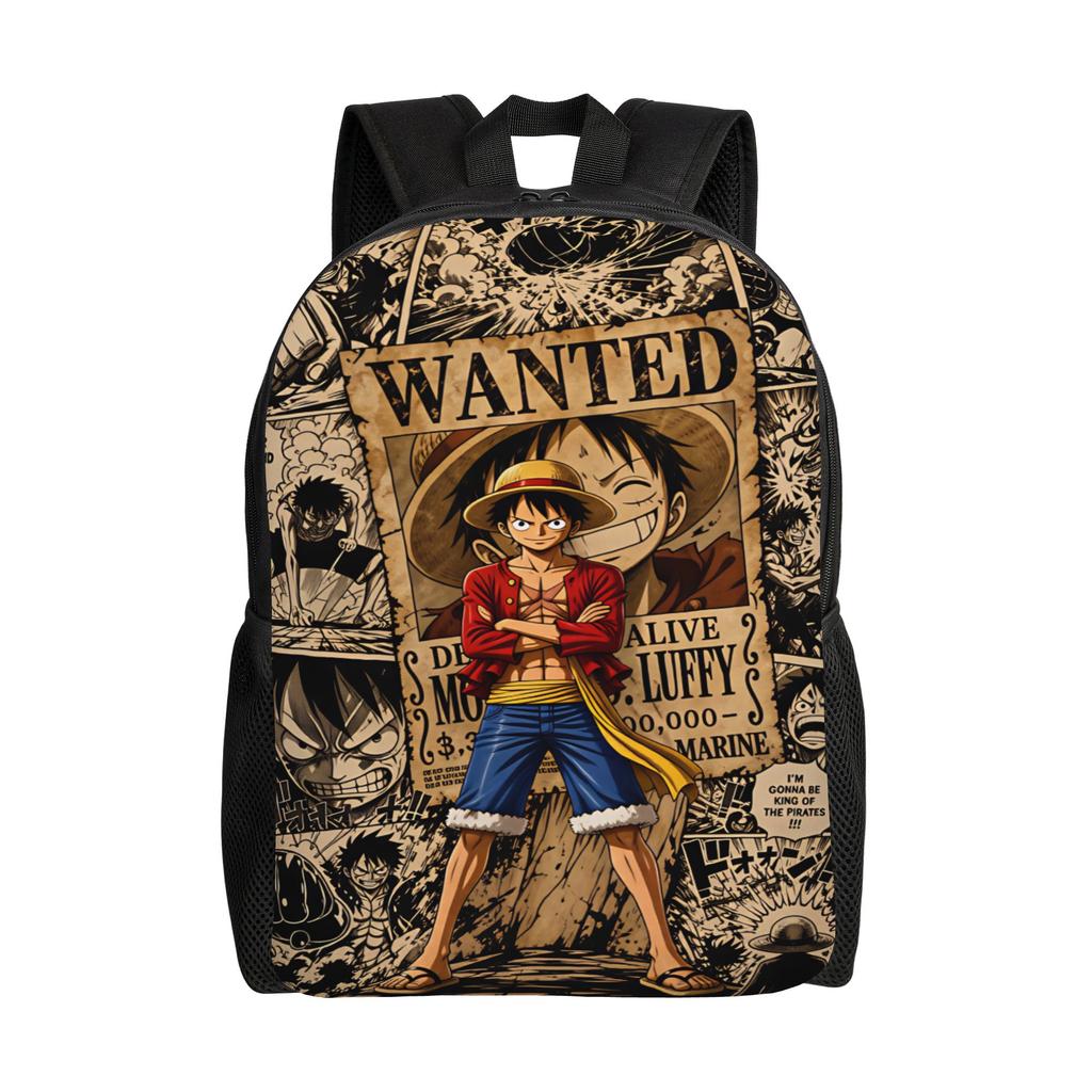 Ones Pieces Backpack Luffy Kawaii Backpacks Boy Girl Hiking Print High School Bags Colorful Rucksack