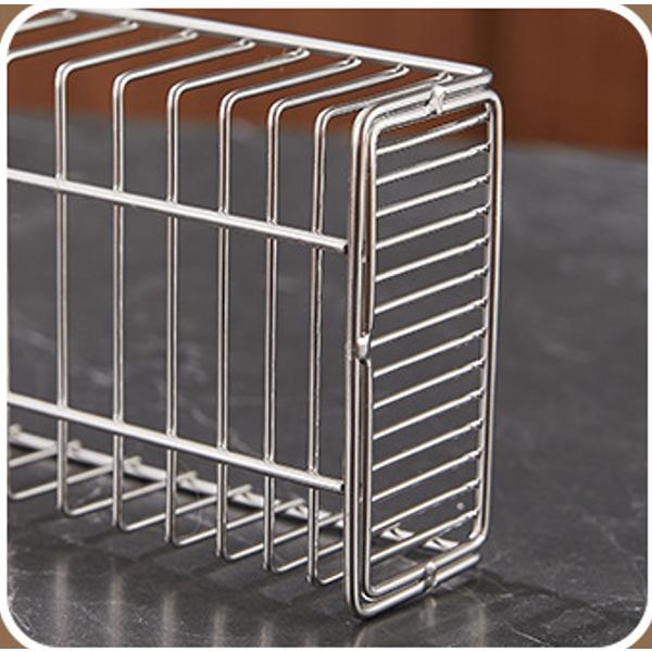 Semoharu All Stainless Steel 304 Drainable Cutlery Container, 1 Container, Silver, Korean popular tableware