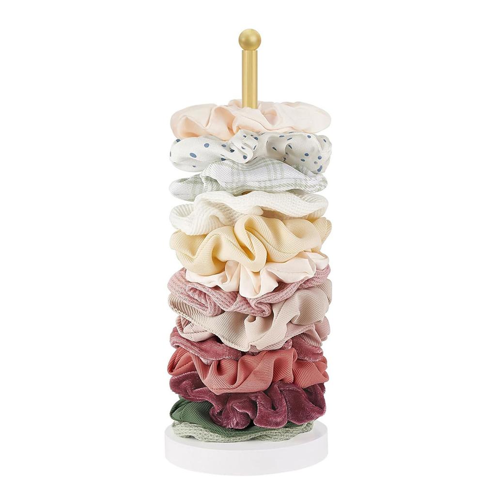 Modern Metal And Wood Hair Accessories Organiser Scrunchies Storage Stand For Women Girls Bedroom Bathroom Decoration
