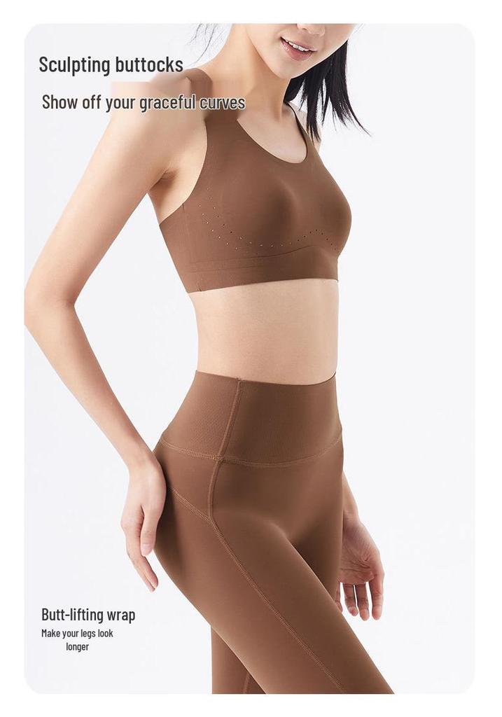 Seamless High-Waist Peach Hip Yoga Fitness Pants for Women