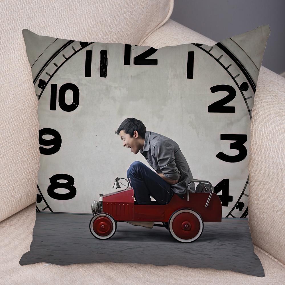 Abstract Thinking Cushion Cover Man Climbing Lightbulb Ladder Design Soft Polyester Sofa Chair Decor Throw Pillow Case 40x40cm