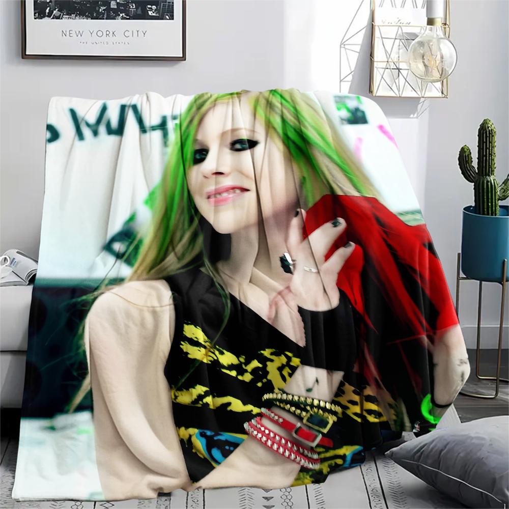 

Avril Lavigne pattern Flannel Blanket, High quality Comfortable for All Seasons, Home Decor, Warmth and Comfort, Perfect for Gifts. 80cm x 120cm