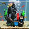 Spinning Waterwheel for Fish Tank Aquarium Waterwheel, Ornament, Mini Rockery Mountain Air Bubbler, Dynamic Decoration Aerating Action Hideout