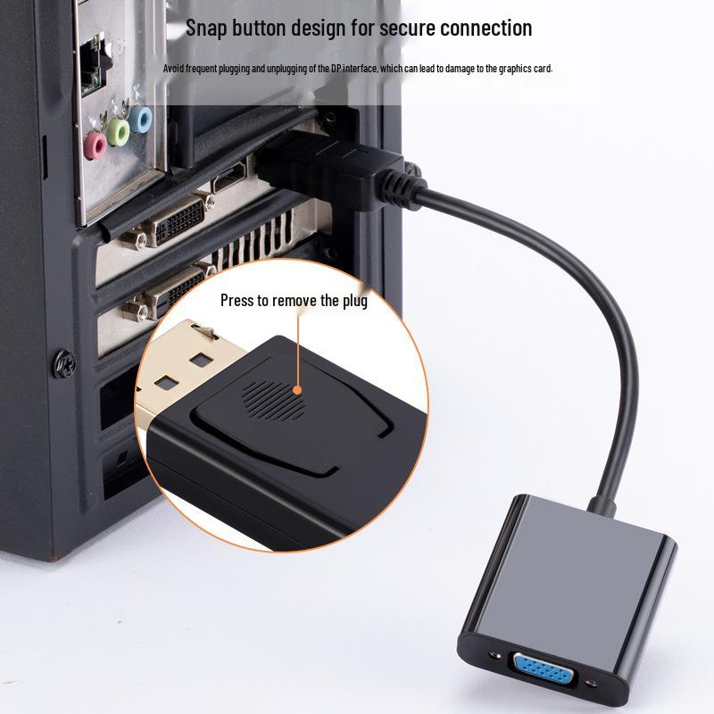 1.8m DP To VGA Converter Cable for PC, TV, Monitor, or Projector
