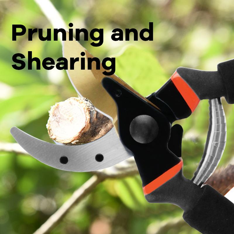 DIY Industrial Fruit Flower Branch Shears Soft Grip Plastic Handle-Bypass Pruning Scissors PINSHUN Brand Steel Blades