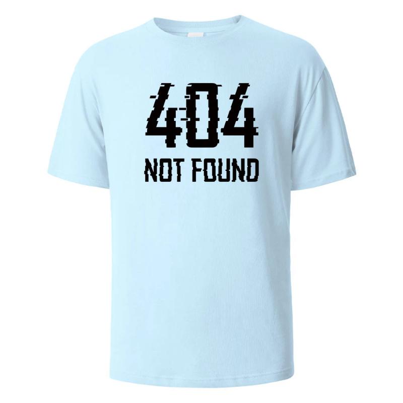 404Not Found Print T-Shirt Summer Tees For Men Women Cotton O-neck Oversize Casual Short sleeved Tops