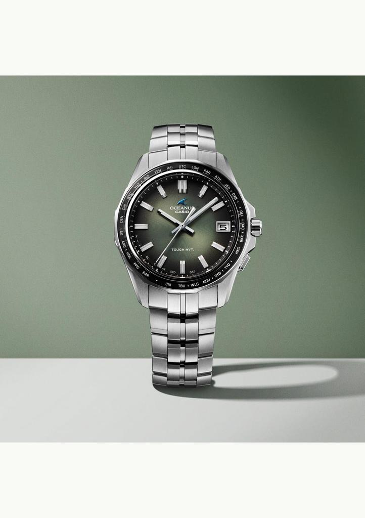 Casio Oceanus OCW-S400RA-3AJF Manta Retro Tonlu Bluetooth Radyo Kontrollü Solar Safir Kristal Yeşil Erkek Saati