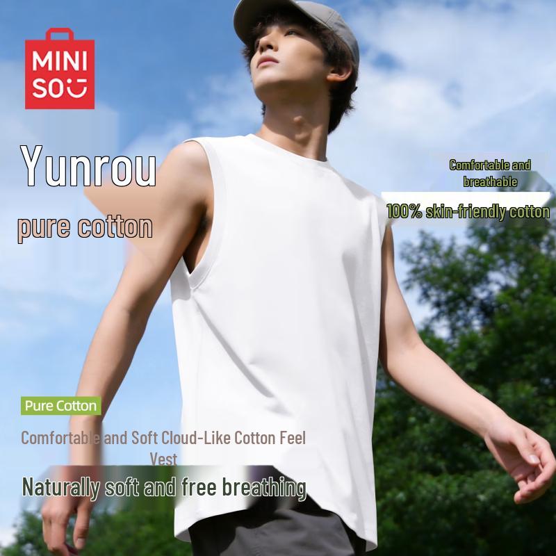 MINISO Men s Pure Cotton Sleeveless Vest Tank Top 5XL
