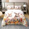 2pcs Easter Cartoon Rabbit Easter Egg Print Down Duvet Cover Set, Multi Size Bedroom Bedding Set Decoration, Machine Washable