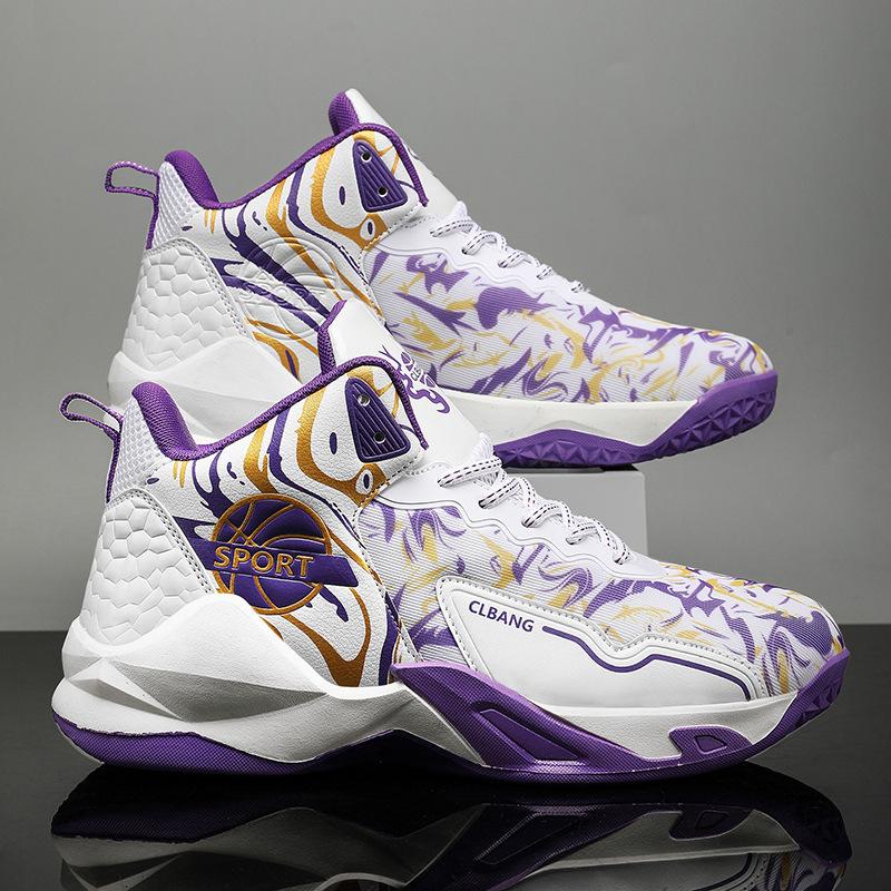 Kobe basketball shoes men's high-top older children's youth sneakers non-slip and breathable primary school children's men's air cushion sneakers