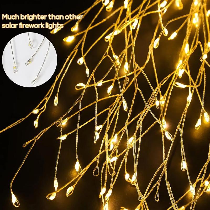 Solar LED String Light For Outdoor Solar Powered Willow Trees Lights 100LED 160LED 200LED Decorative Lights Garden Terrace Path