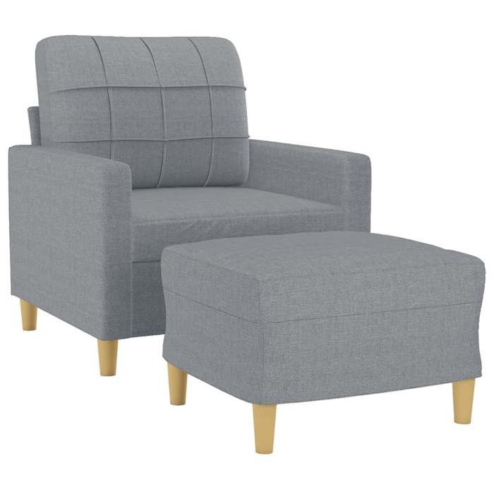 VidaXL Fauteuil avec repose-pied Gris clair 60 cm Tissu, canapé, fauteuil, fauteuil TV, canapé simple, siège, canapé relax, 3200993