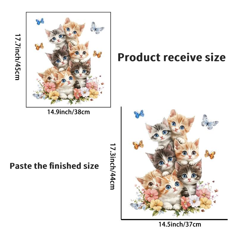 Χαριτωμένα Γατάκια Λουλούδια Πεταλούδες Αυτοκόλλητα Για Διακόσμηση Τοίχου Υπνοδωματίου Σαλονιού Παιδικό Δωμάτιο Νηπιαγωγείου Αφαιρούμενα Διακοστικά Σπιτιού