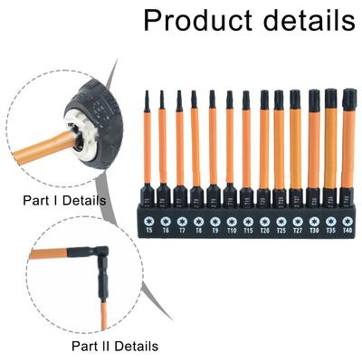 Legierter Stahl Sternbit-Set 13PCS T5T40 für DIY-Reparaturen und Installationen