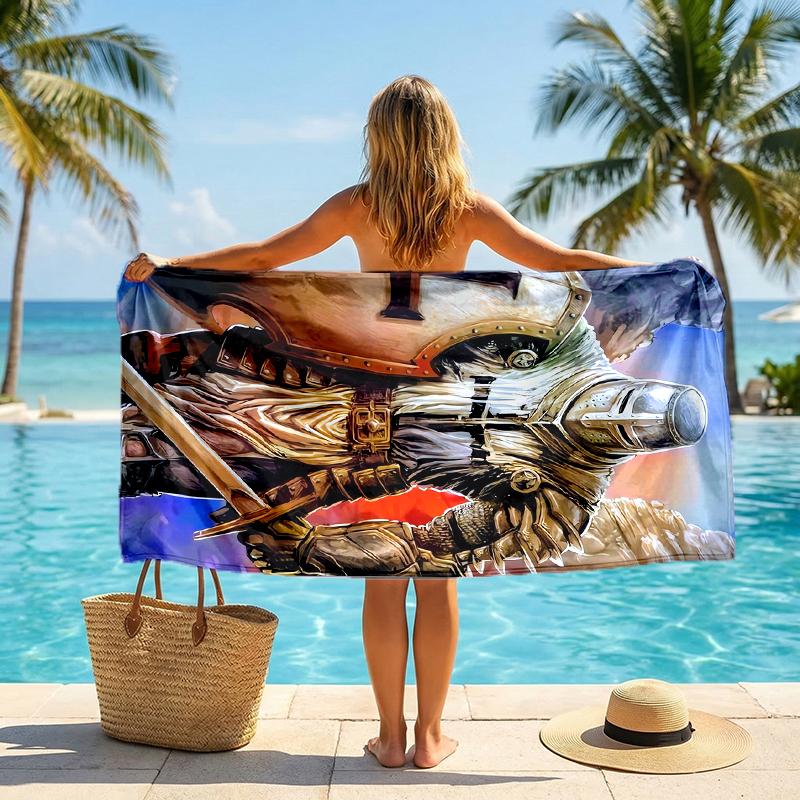 Cross Templars Knight Fashion Beach Towel: Ideal for Summer Adventures Soft, Absorbent and Quick Drying Suitable for Swimming and Bathing