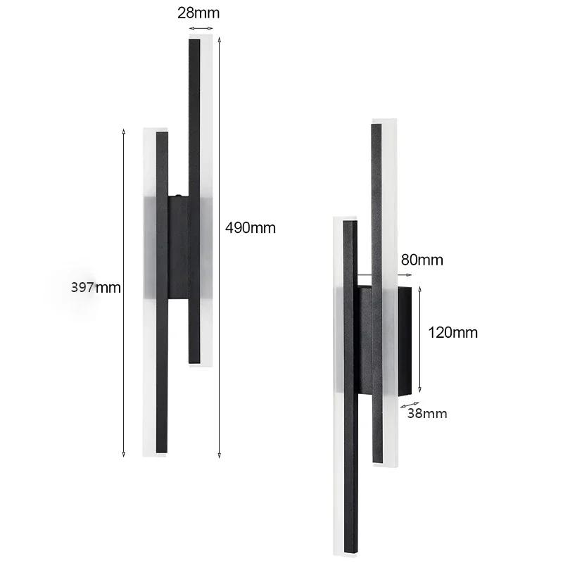 Modern LED Wall Lamp Black Gold Dimmable Decorative Spotlight for Bedroom Living Room Bedside Background Lamp Interior