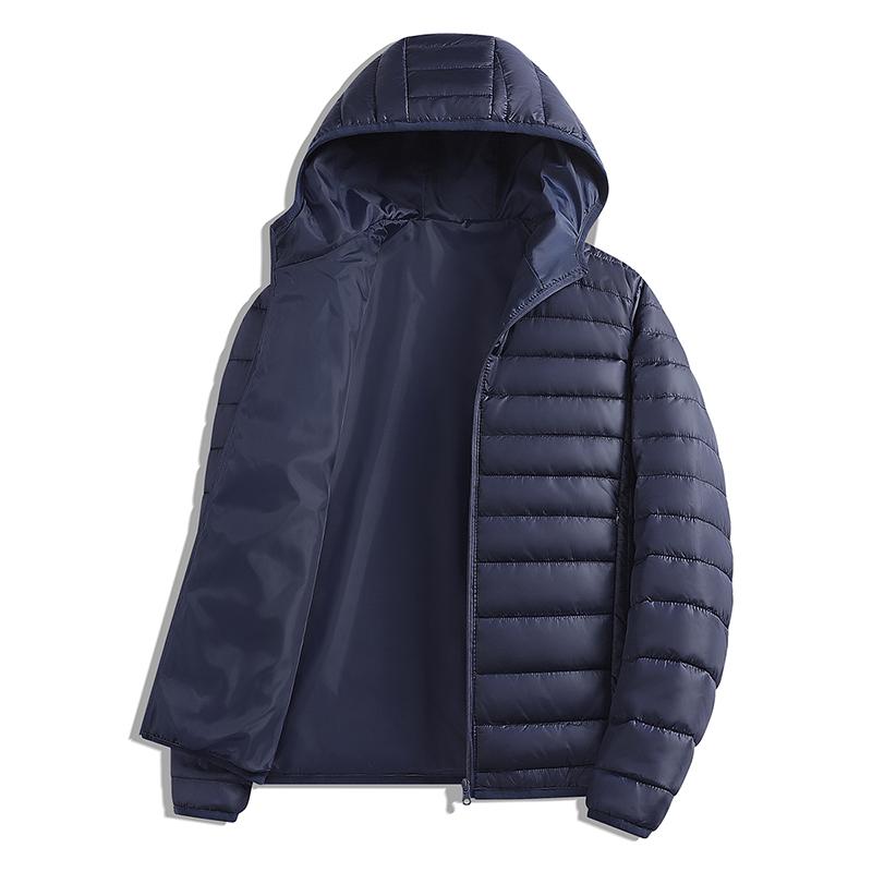 Men's Cotton Jacket Winter New Outdoor Warm Lightweight, Durable Cotton Jacket Simple Solid Color Hooded Work Clothes