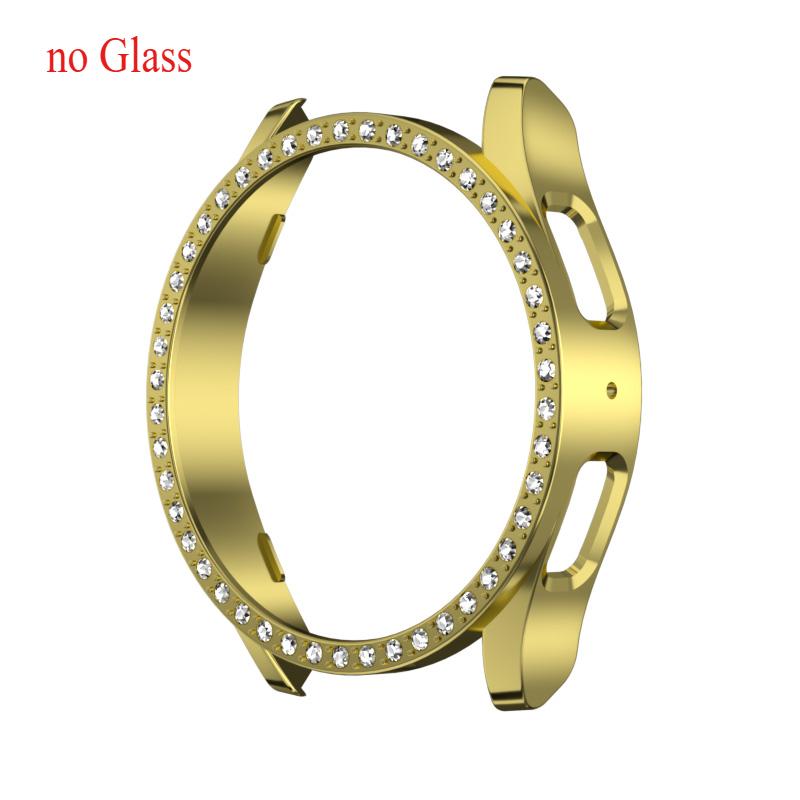 Case for Samsung Galaxy Watch 7 6 5 4 40mm 44mm Protective Case Plastic hard Bumper row diamond encrusted shiny cover no glass