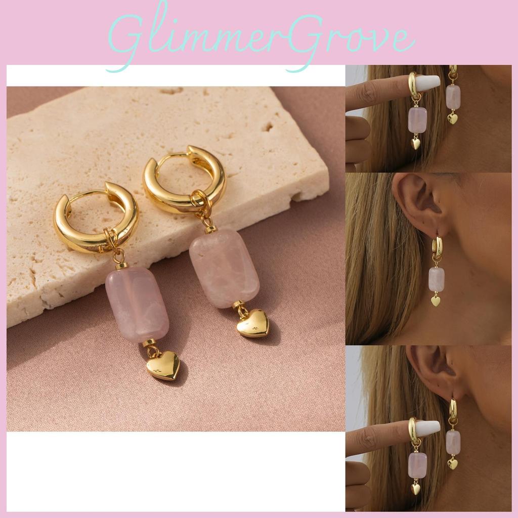 Trendy Light Purple Heart Earrings For Women Statement Jewelry Wholesale