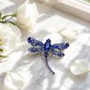 Rhinestone Gemstone Dragonfly Brooch for Women Silk Scarf Pin Insect Design Crystal Embellished Jewelry Accessory for Clothing and Bags