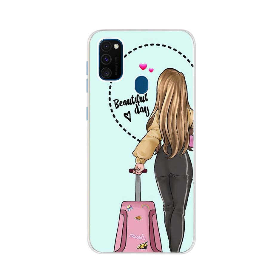 For Samsung Galaxy M21 Case Samsung M30s Soft Slim Cute Painted Phone Back Cover For Samsung M21 M 21 M215F Cases Bumper Fundas