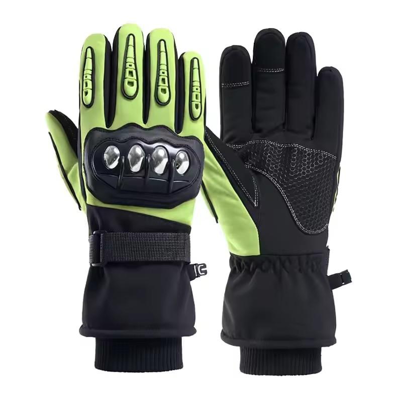 

Winter Motorcycle Off-road Riding Full Finger Gloves Men Thick Anti Slip Touch Screen Warm Windproof Glove Outdoor Sports Riding зелёный