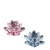 European Style Crystal Lotus Heart Ornament for Temple Living Room Office Desk Jewelry Cabinet Decoration Small Craft Flower