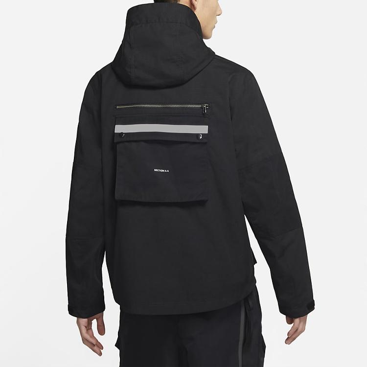Nike Sportswear City Made Multiple Pockets Logo Sports Woven Hooded Jacket Black Men's DA0078-010