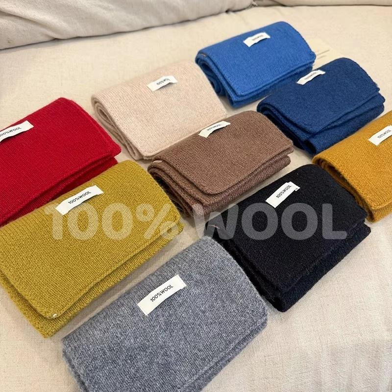 Wool Winter Scarf For Women Warm Triangle Knit Scarves Hijab Solid Lady Shawl Wrap Female Pashmina Bandana Head Scarfs