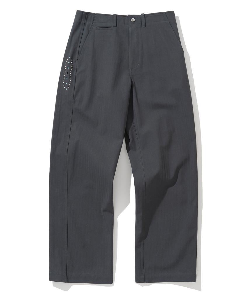 UNIFORM BRIDGE M43 Herringbone Chino Pants Charcoal