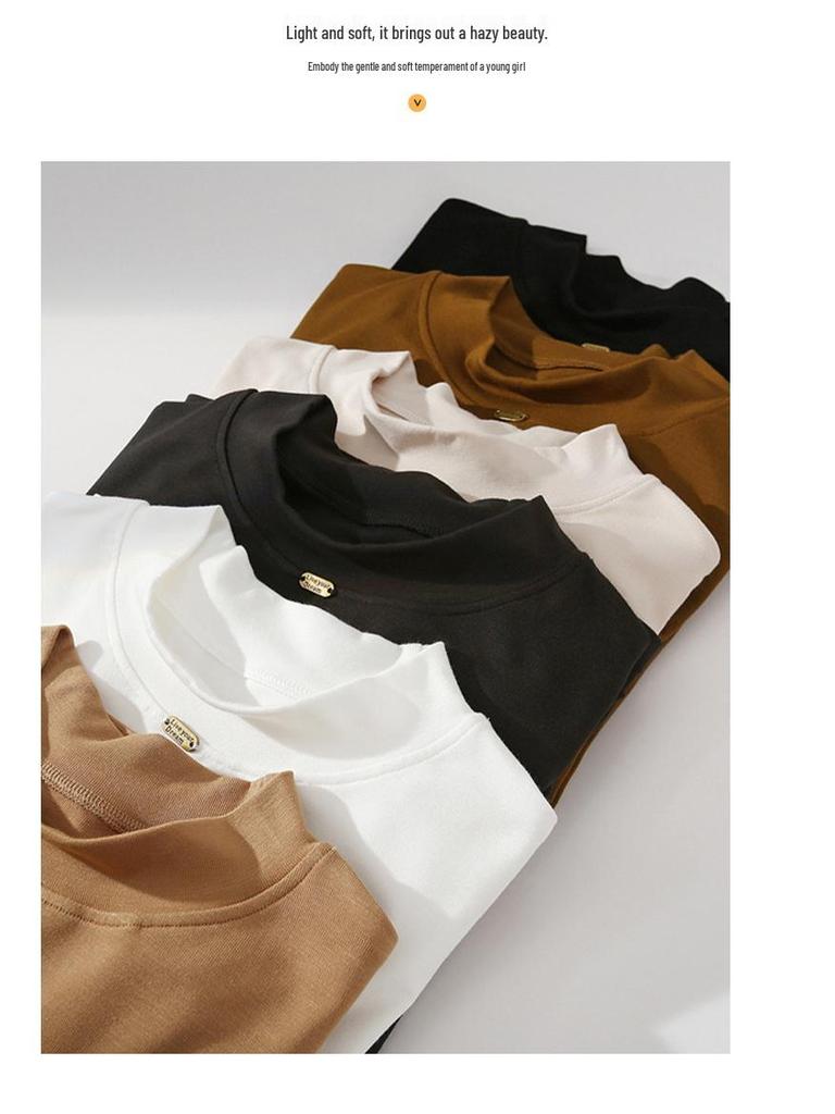 Cozy Autumn/Winter Slimming Base Layer Shirt - Skin-Friendly, Comfortable, and Warm Round Neck Top