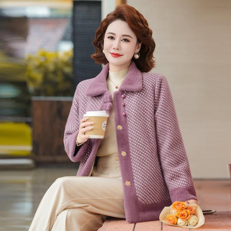 

Осень и зима флисовая утолщенная норковая флисовая шерстяная куртка женский шерстяной топ кардиган 5XL [recommended 150-80kg] розовый