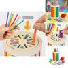 Wooden Rainbow Sorting Balls And Matching Board For Childrens Color Recognition And Fine Motor Skills Development