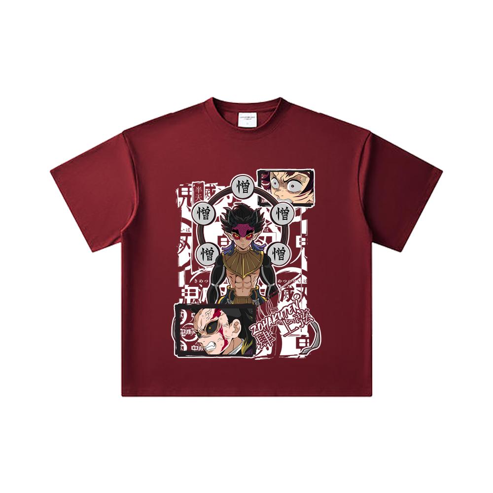 260 GSM Double Yarn 32 Count 100% Cotton Demon Slayer V106 Zohakuten Print Unisex Heavy Cotton T Shirt